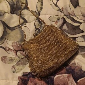 Gold Beaded Evening Clutch - Women